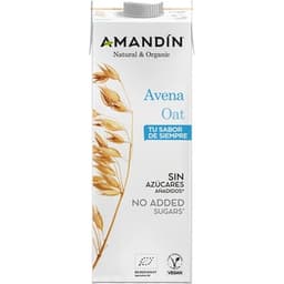 Bebida de avena ecológica sin azúcares añadidos brik 1 l - Amandin