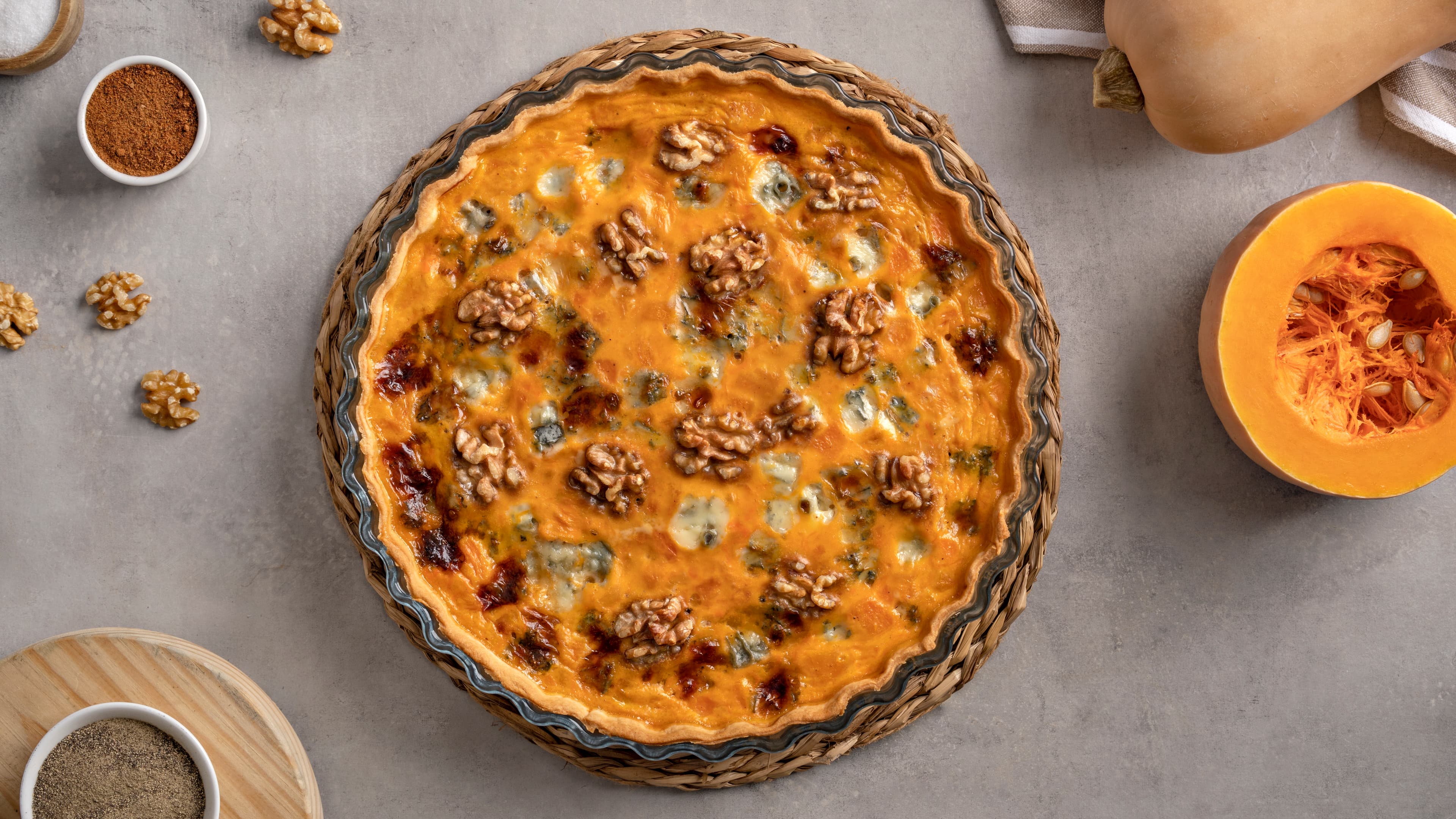 Quiche de calabaza y gorgonzola