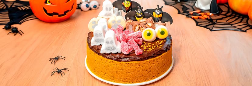 Bizcocho de calabaza al microondas para Halloween