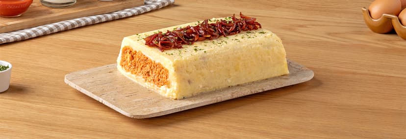 Pastel de patata relleno de pulled pork