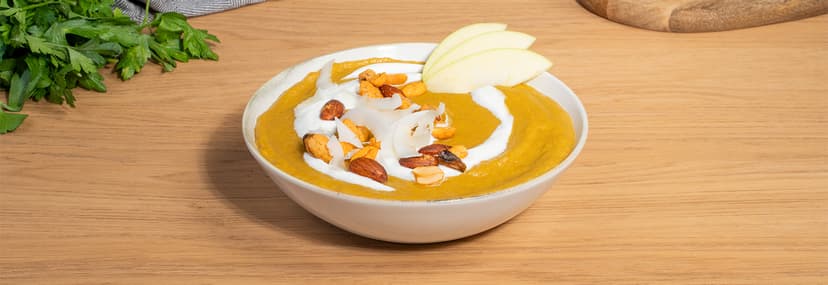 Crema de lentejas y manzana