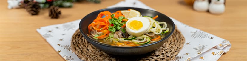 Sopa con espirales de verduras