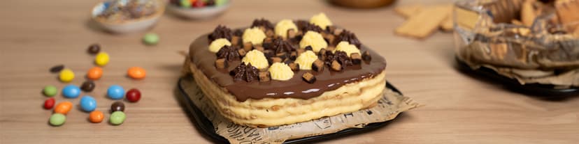 Tarta de galletas proteica