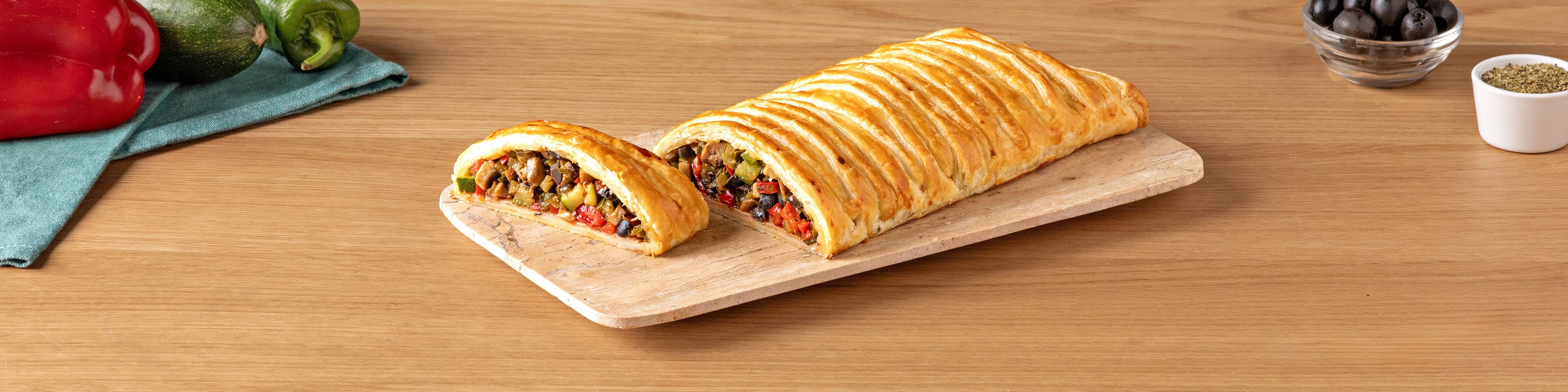 Trenza de hojaldre salada