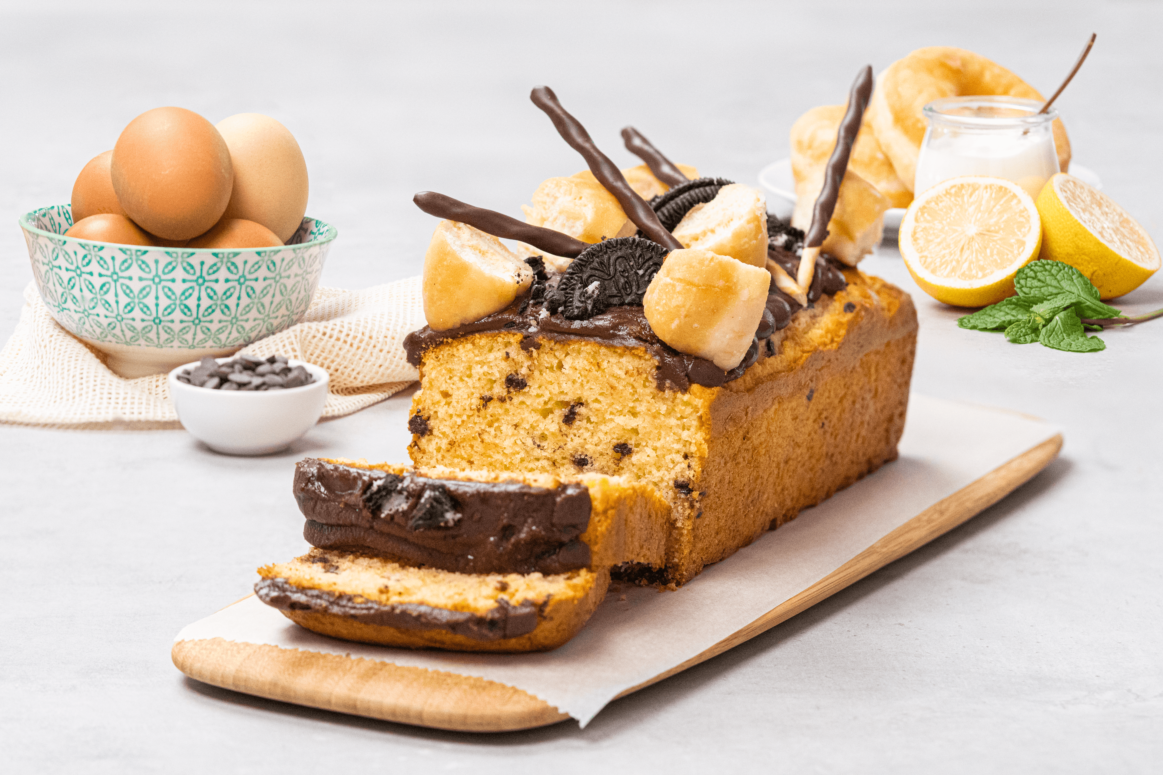 Bizcocho de floopys con chispas de chocolate