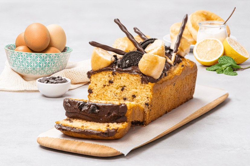 Bizcocho de floopys con chispas de chocolate