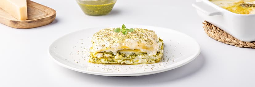 Lasaña de pesto y ricotta