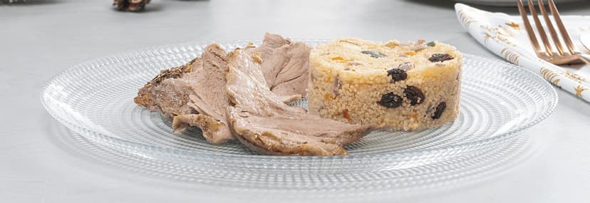 Paletilla de cordero con cuscús de verdura y manzana