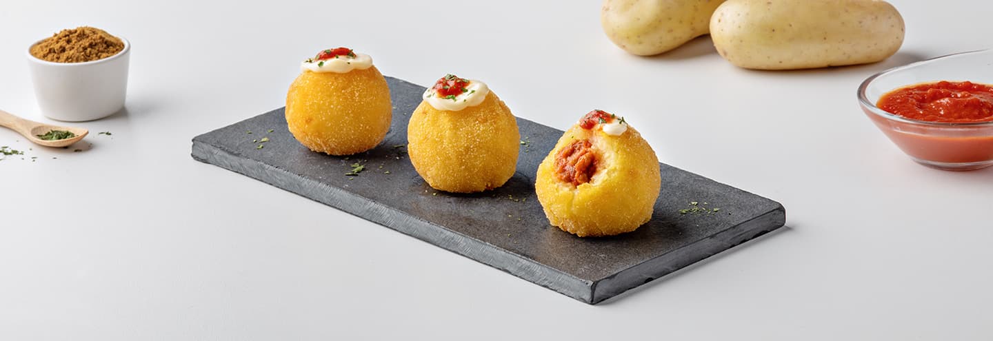 Bolitas de patata y carne picada