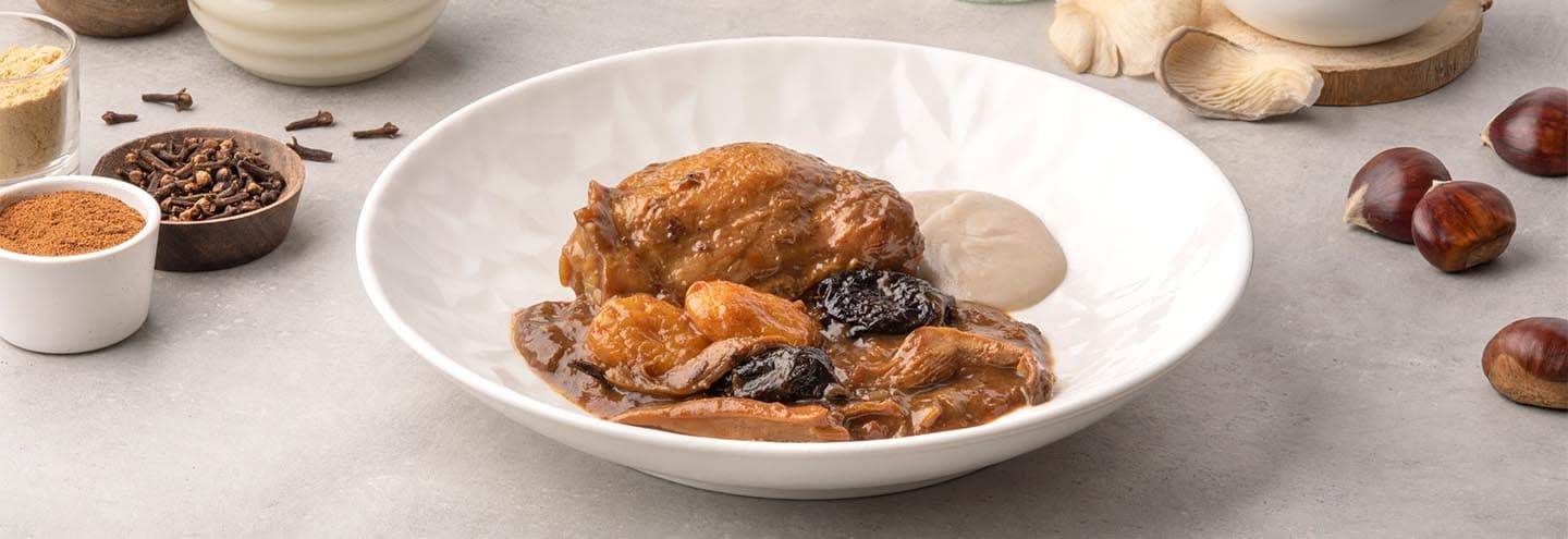 Pollo con orejones y ciruelas