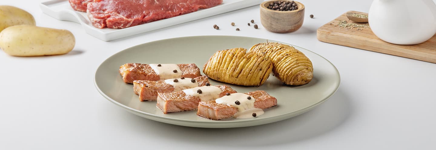 Lomo bajo de ternera a la pimienta