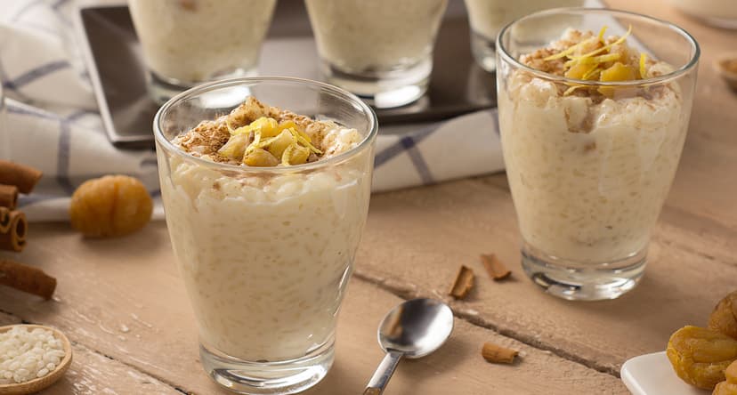 Arroz con leche y castañas