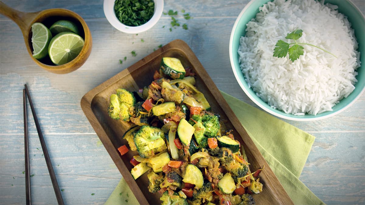 Arroz thai con verduras