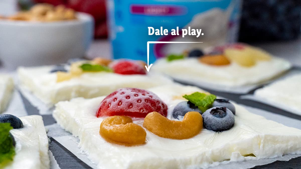 Barritas heladas de yogur y fruta