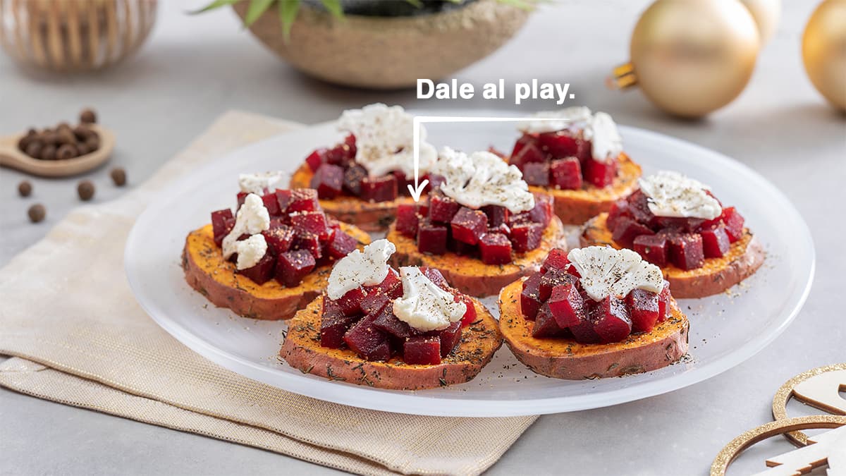 Boniato con tartar de remolacha