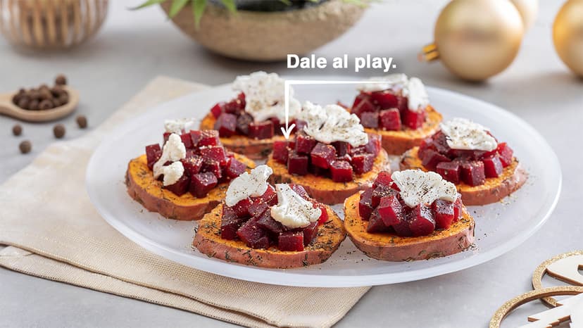 Boniato con tartar de remolacha