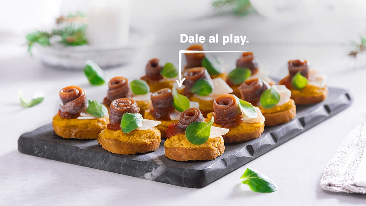 Canapés de anchoa del Cantábrico