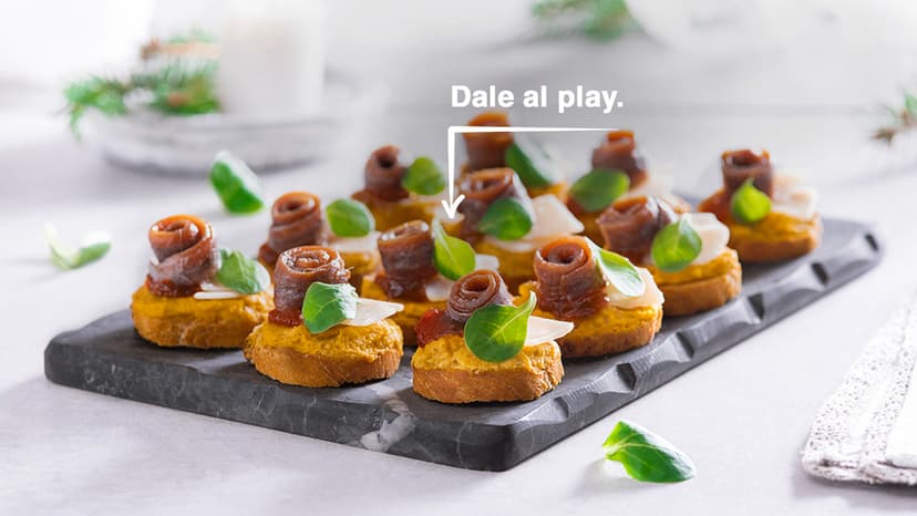 Canapés de anchoa del Cantábrico
