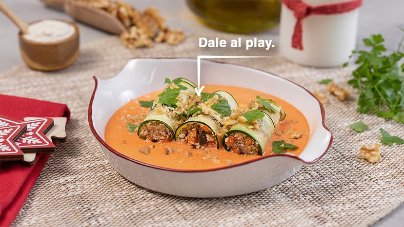 Canelones veganos de calabacín