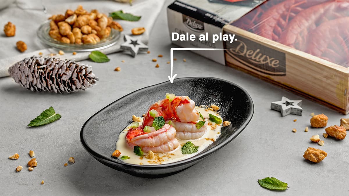 Carabineros con salsa de cítricos