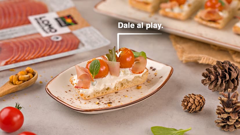 Cherrys confitados sobre tostas