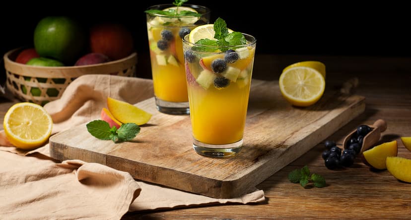 Cóctel de melocotón sin alcohol