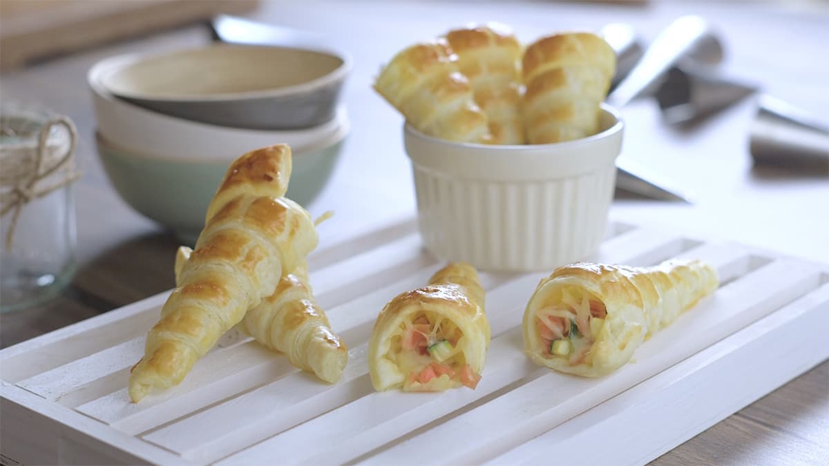 Conos de jamón y calabacín