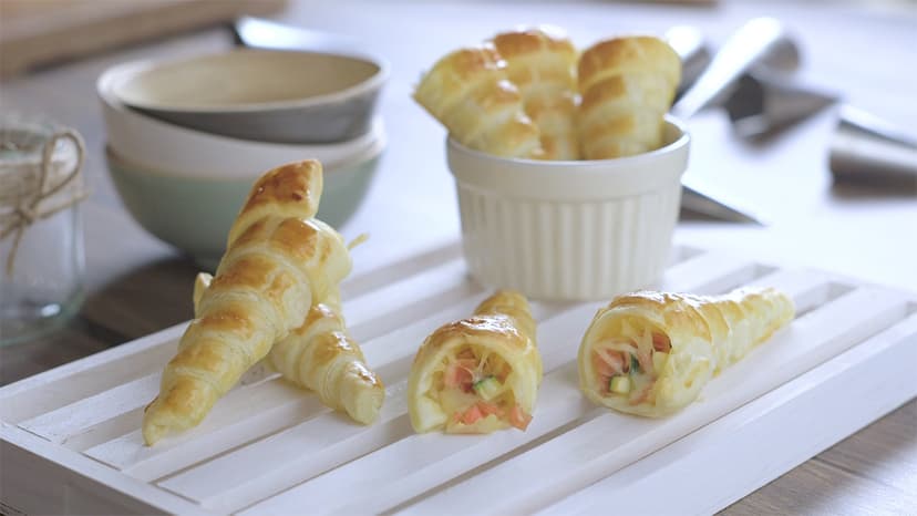 Conos de jamón y calabacín