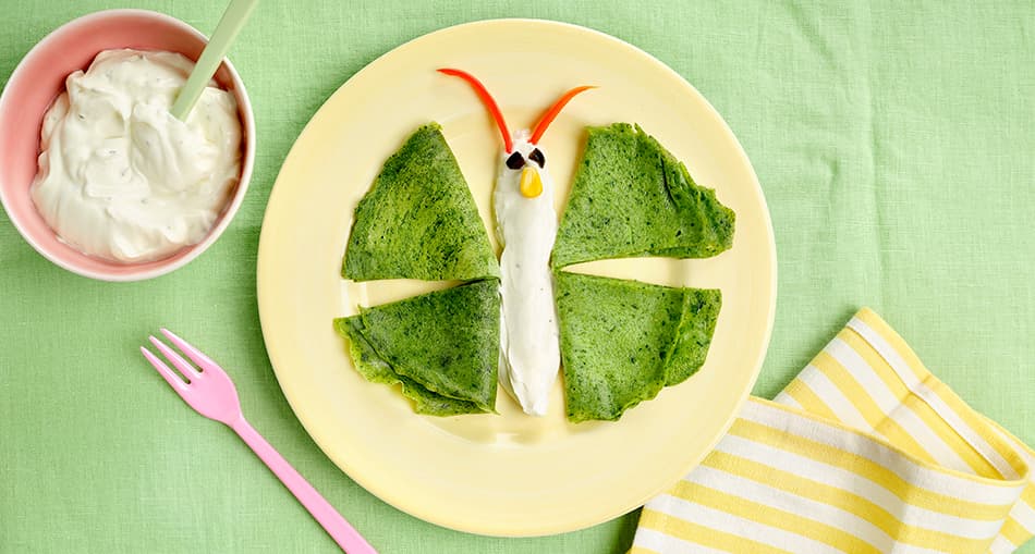 Crepes saladas de espinacas