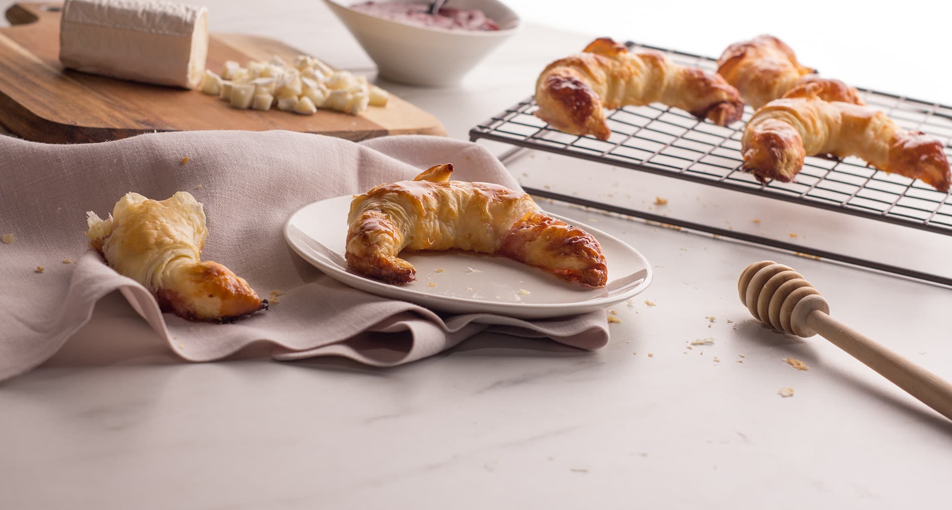 Croissants con queso de cabra
