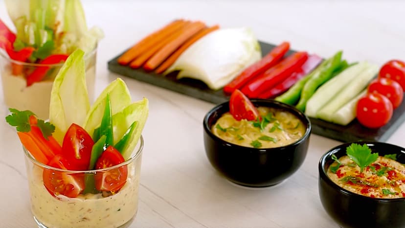 Crudité de verdura con salsas