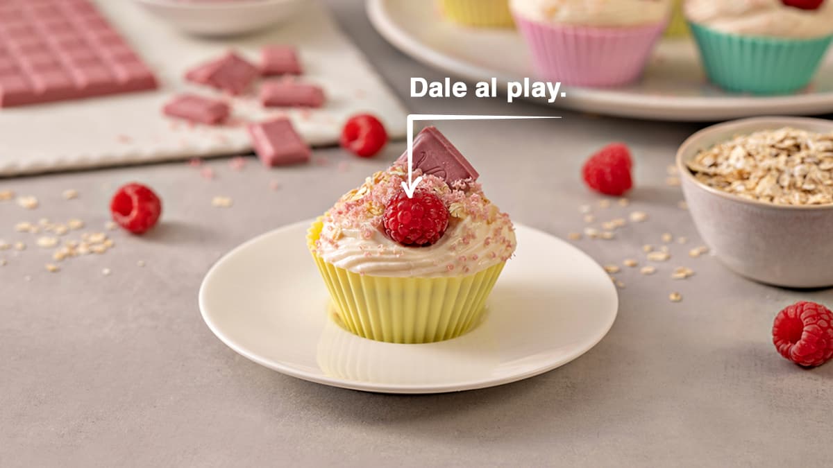 Cupcakes de frambuesa y plátano