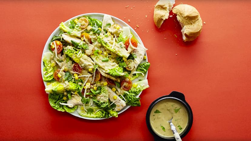 Ensalada de pavo con salsa