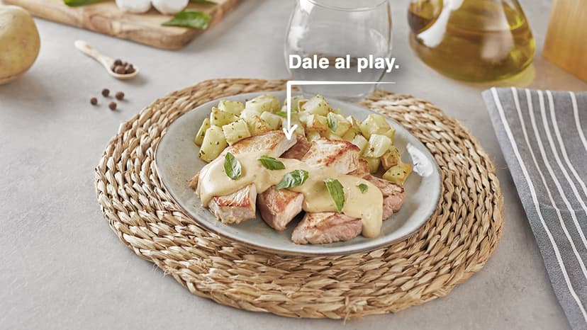 Escalopines en salsa de queso