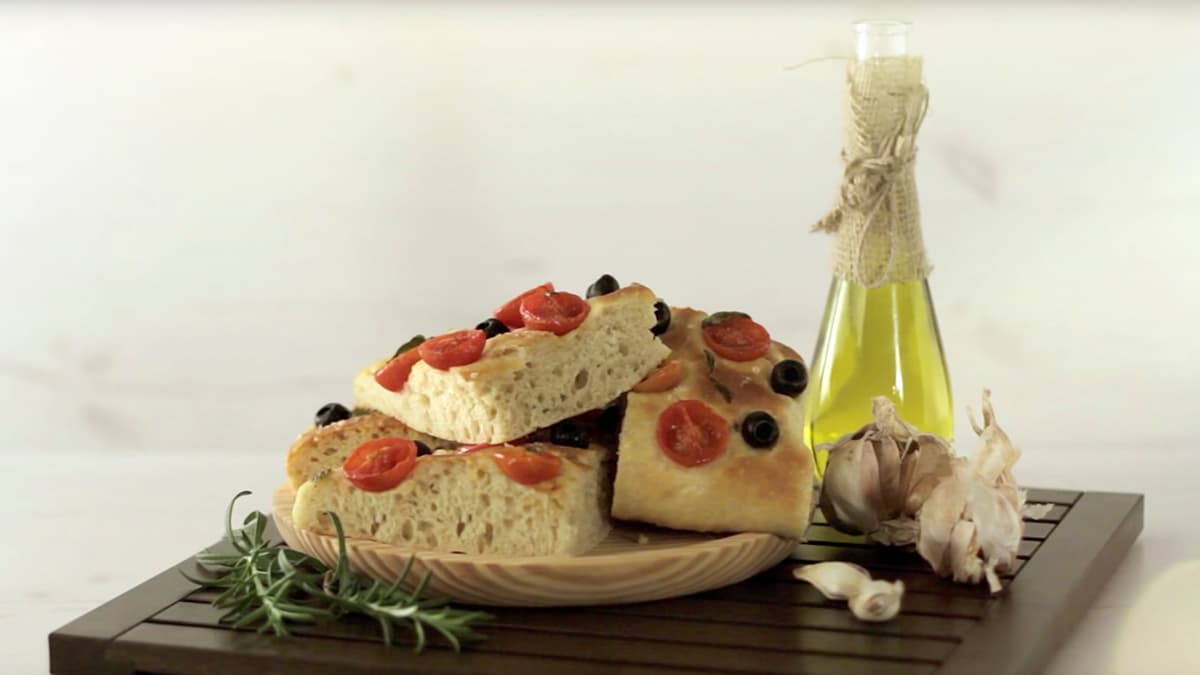 Focaccia de aceitunas