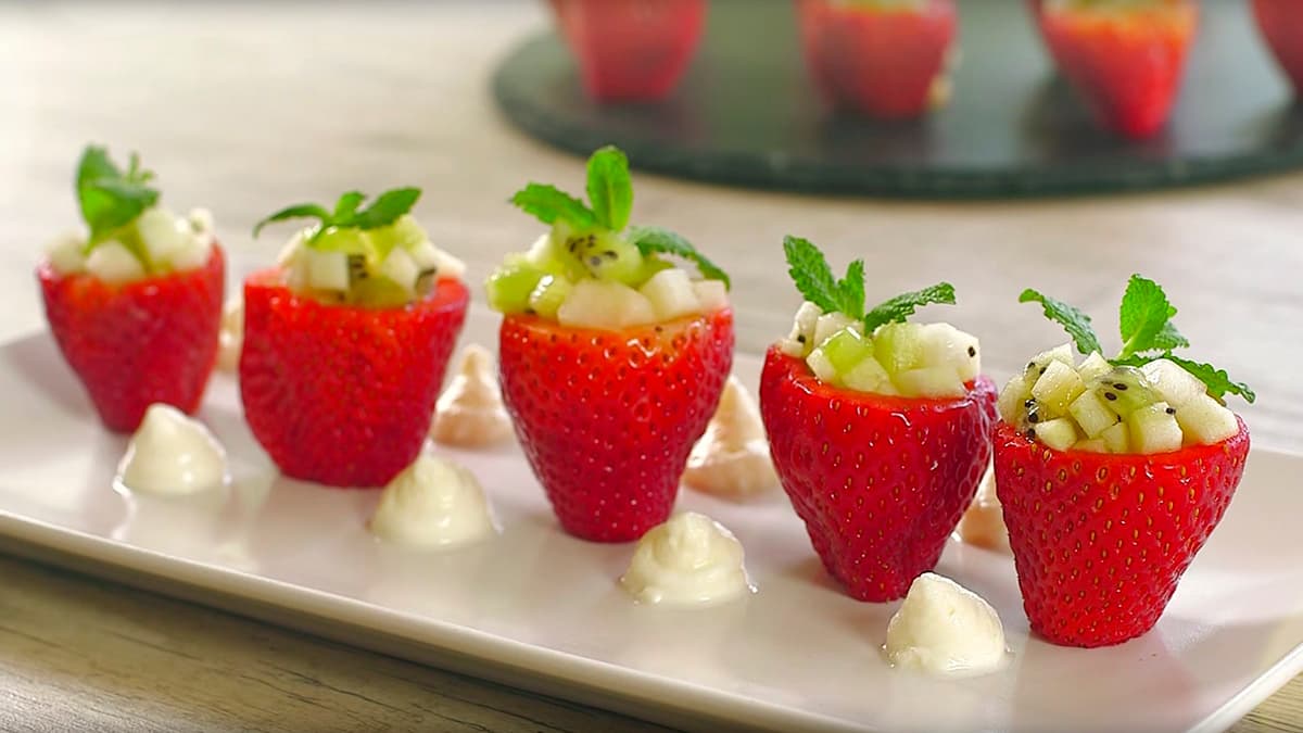 Fresones rellenos de fruta
