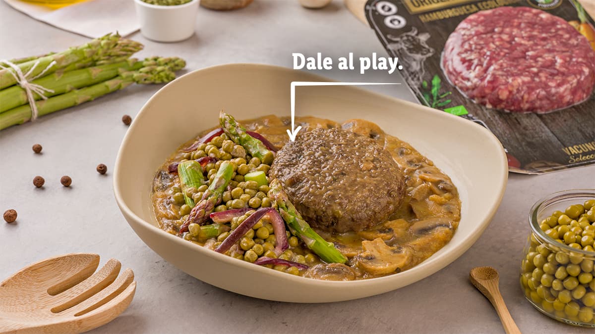 Hamburguesas con salsa de champiñones