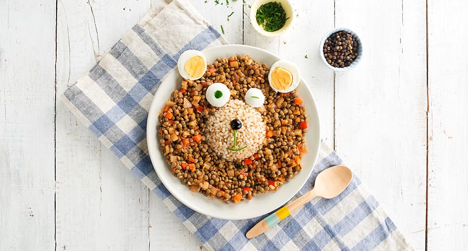 Lentejas con arroz integral