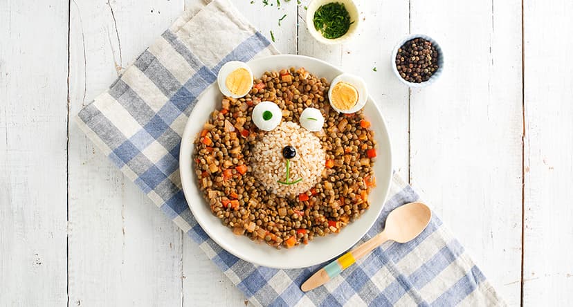 Lentejas con arroz integral