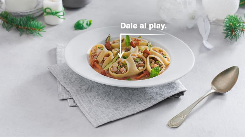 Lumaconi con velouté de langostinos