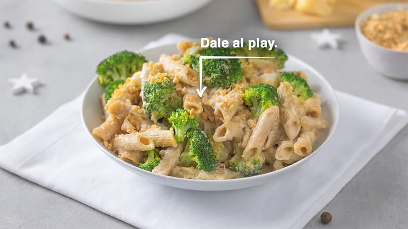 Macarrones con queso y brócoli