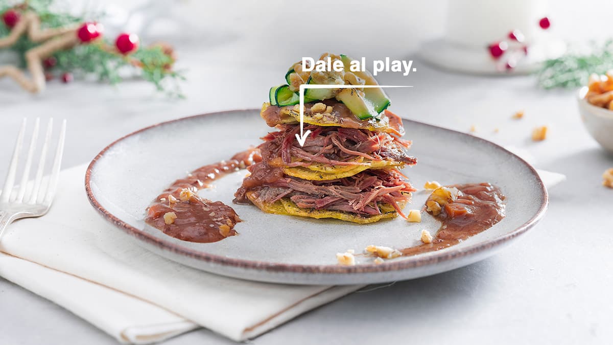 Milhojas de pato confitado