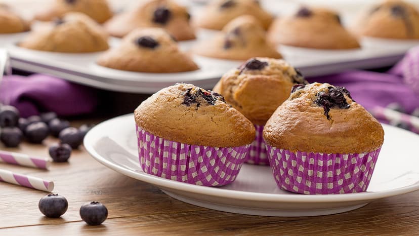Muffins de arándanos y yogur
