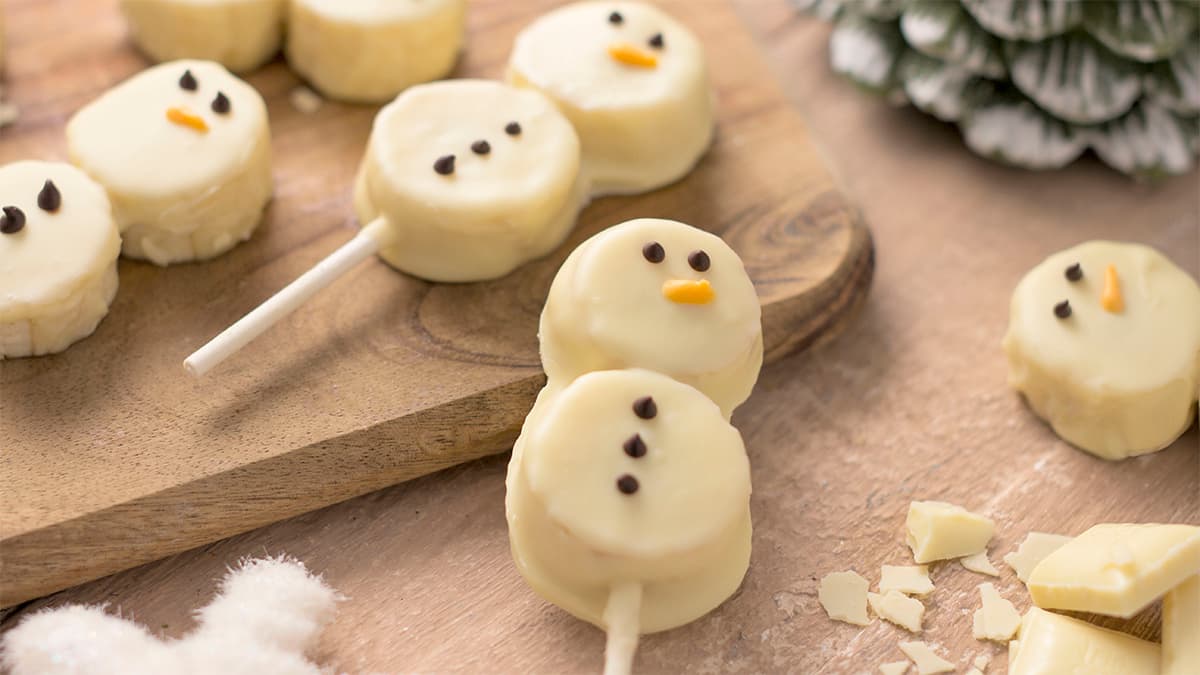 Muñecos de nieve de plátano