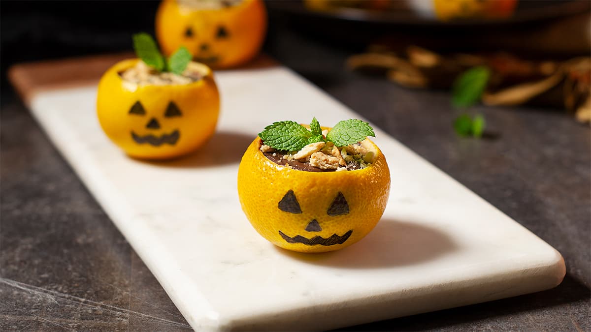 Natillas de chocolate de Halloween