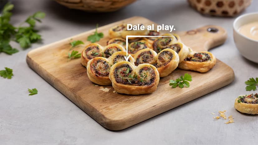 Palmeritas de hojaldre saladas