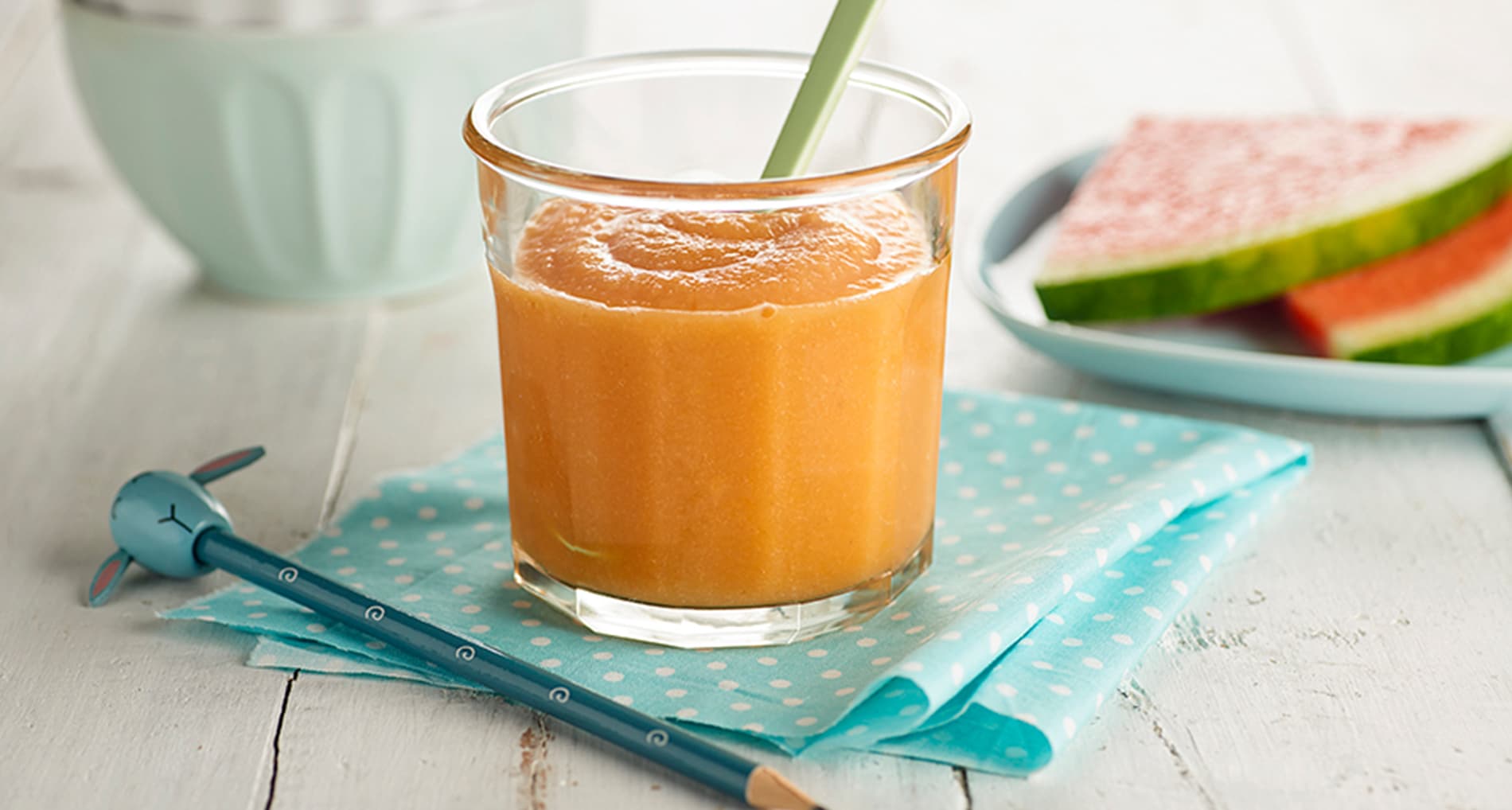 Papilla de sandía y mango