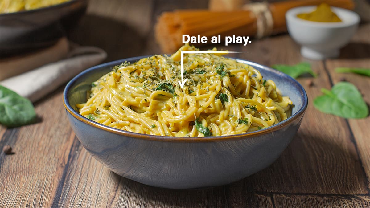 Pasta al curry sin lactosa