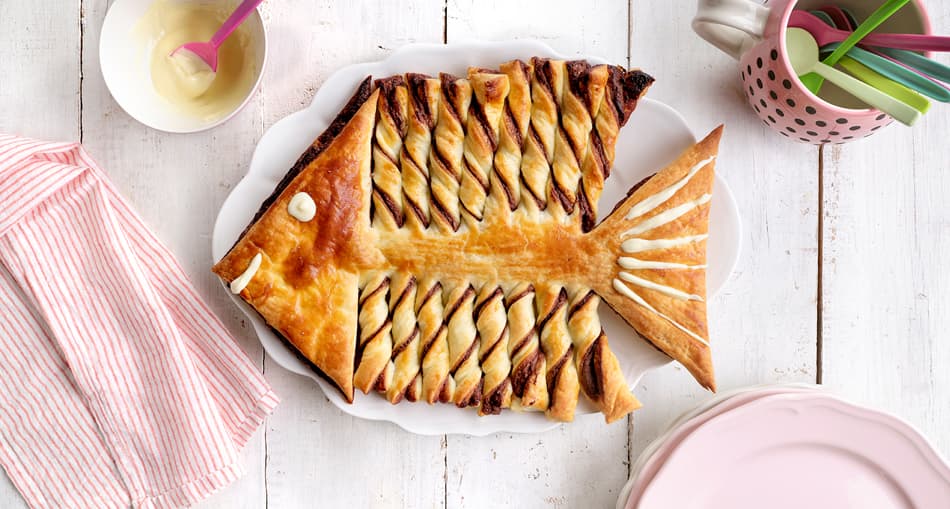 Pez de hojaldre y chocolate