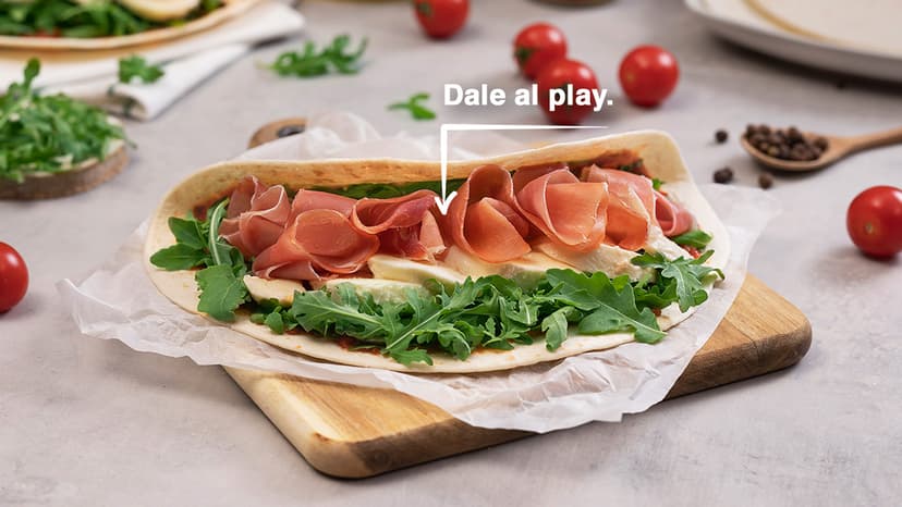Piadina italiana de jamón